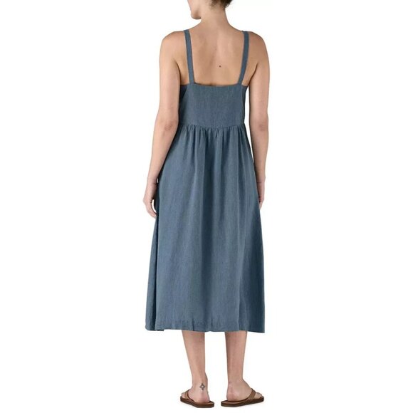 Patagonia Women's Garden Island Dresse Whole Weave Still Blue Pockets Size XL - Picture 5 of 6